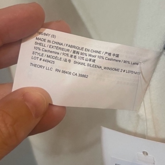 Theory Sileena Coat in Ivory. - Picture 6 of 10